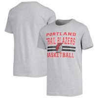 Футболка Youth Heathered Gray Portland Trail Blazers Basketball