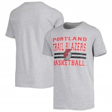Футболка Youth Heathered Gray Portland Trail Blazers Basketball