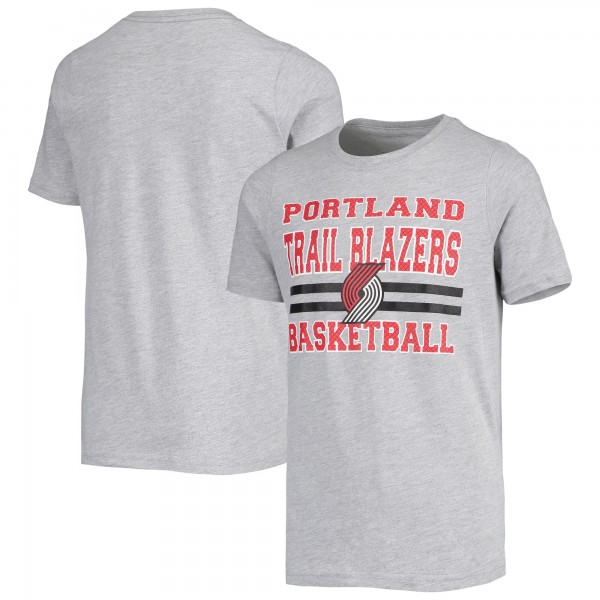 Футболка Youth Heathered Gray Portland Trail Blazers Basketball