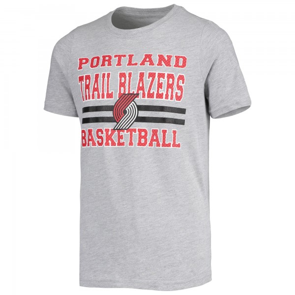 Футболка Youth Heathered Gray Portland Trail Blazers Basketball
