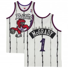 Autographed Toronto Raptors Tracy McGrady Fanatics Authentic White Mitchell & Ness 1998 Authentic Jersey with HOF 17 Inscription