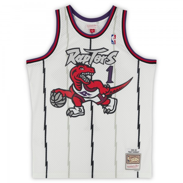 Autographed Toronto Raptors Tracy McGrady Fanatics Authentic White 1998 Mitchell & Ness Swingman Jersey