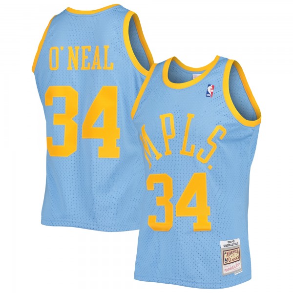 Игровая майка Shaquille O'Neal Los Angeles Lakers Mitchell & Ness 2001-02 Hardwood Classics Swingman - Powder Blue - оригинальная джерси НБА