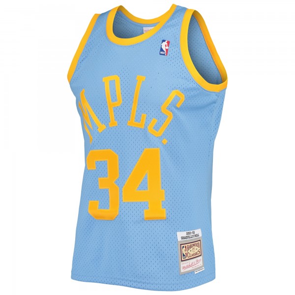 Игровая майка Shaquille O'Neal Los Angeles Lakers Mitchell & Ness 2001-02 Hardwood Classics Swingman - Powder Blue - оригинальная джерси НБА