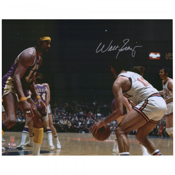 Autographed New York Knicks Walt Frazier Fanatics Authentic 16 x 20 Dribbling vs. Wilt Chamberlain Photograph