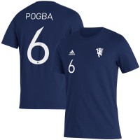 Футболка Paul Pogba Manchester United adidas Name & Number Amplifier - Navy
