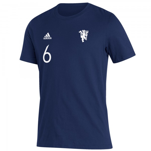 Футболка Paul Pogba Manchester United adidas Name & Number Amplifier - Navy