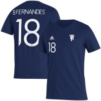 Футболка Bruno Fernandes Manchester United adidas Name & Number Amplifier - Navy