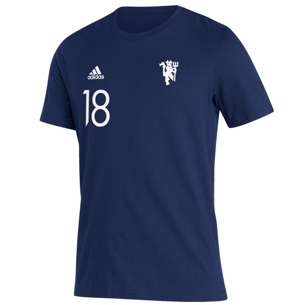Футболка Bruno Fernandes Manchester United adidas Name & Number Amplifier - Navy
