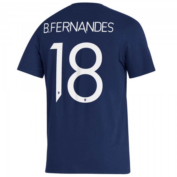 Футболка Bruno Fernandes Manchester United adidas Name & Number Amplifier - Navy