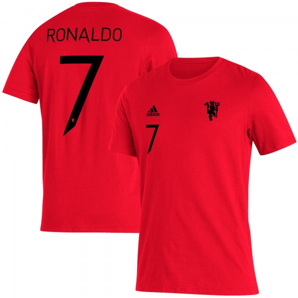 Футболка Cristiano Ronaldo Manchester United adidas Name & Number Amplifier - Red