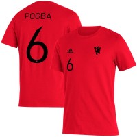 Футболка Paul Pogba Manchester United adidas Name & Number Amplifier - Red