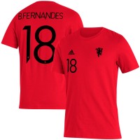 Футболка Bruno Fernandes Manchester United adidas Name & Number Amplifier - Red