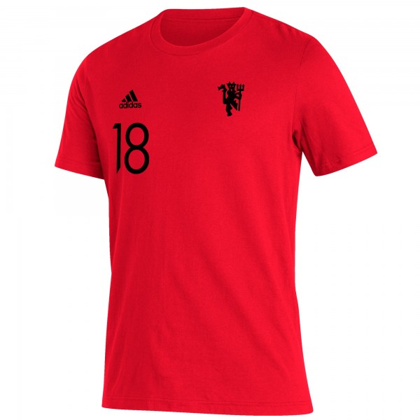 Футболка Bruno Fernandes Manchester United adidas Name & Number Amplifier - Red