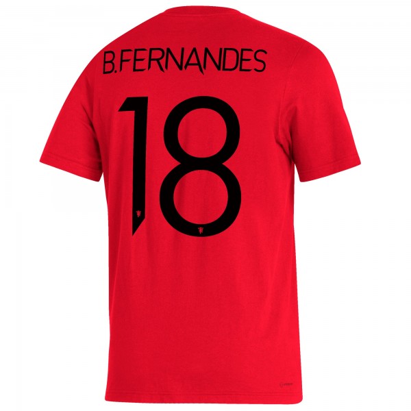 Футболка Bruno Fernandes Manchester United adidas Name & Number Amplifier - Red