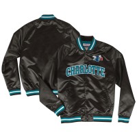 Бомбер Charlotte Hornets Mitchell & Ness Hardwood Classics Lightweight Satin - Black