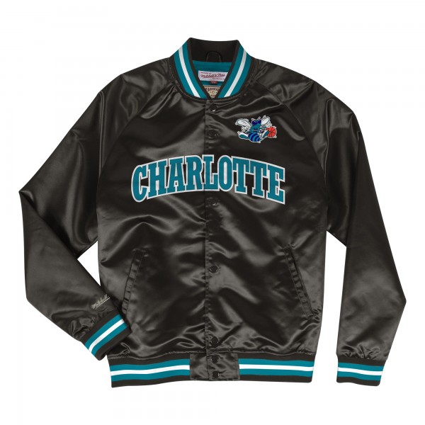 Бомбер Charlotte Hornets Mitchell & Ness Hardwood Classics Lightweight Satin - Black