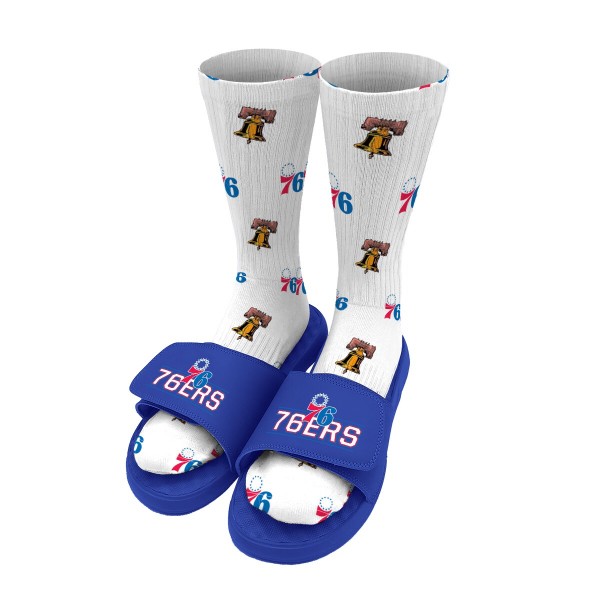 Носки и шлепки Philadelphia 76ers ISlide Pattern - White