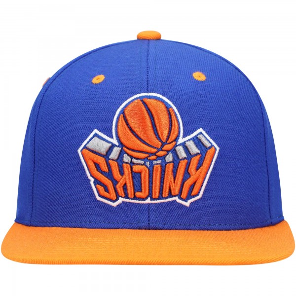 Бейсболка New York Knicks Mitchell & Ness Upside Down - Blue/Orange - официальный мерч NBA