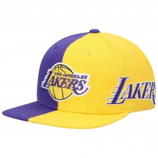 Бейсболка Los Angeles Lakers Mitchell & Ness Team Half and Half - Purple/Gold