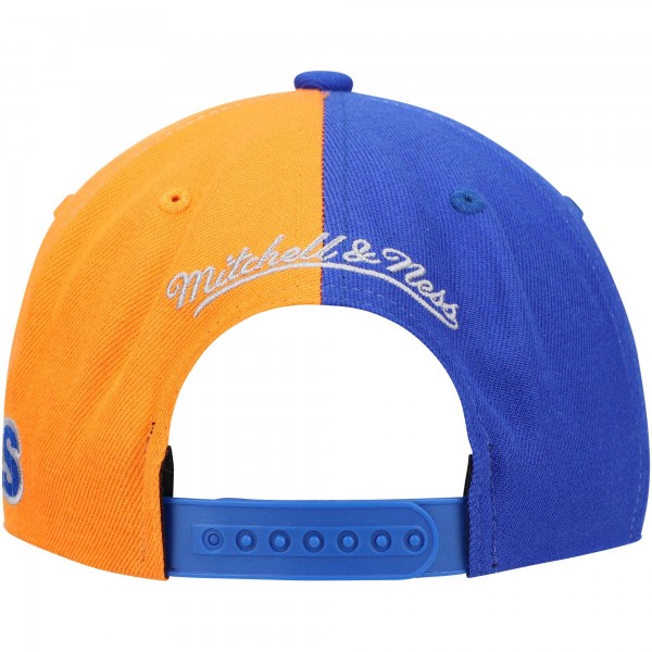 Бейсболка New York Knicks Mitchell & Ness Team Half and Half - Blue/Orange - официальный мерч NBA