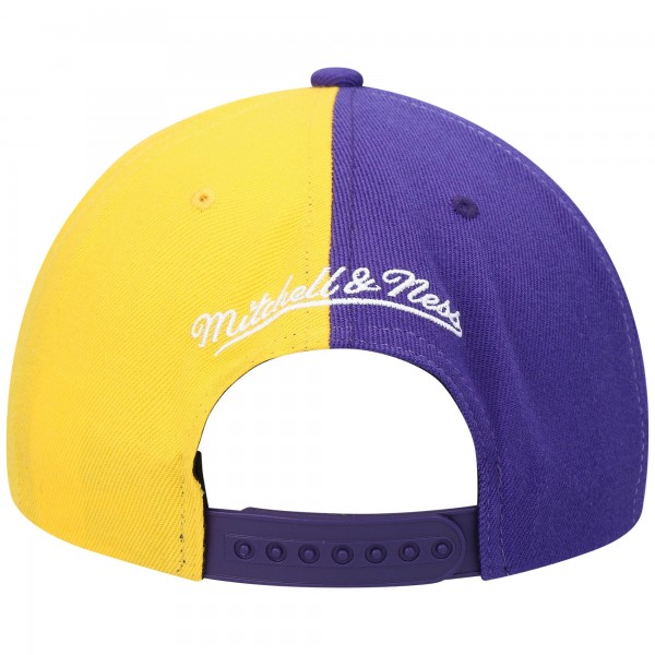 Бейсболка Los Angeles Lakers Mitchell & Ness Half and Half - Purple/Gold - официальный мерч NBA