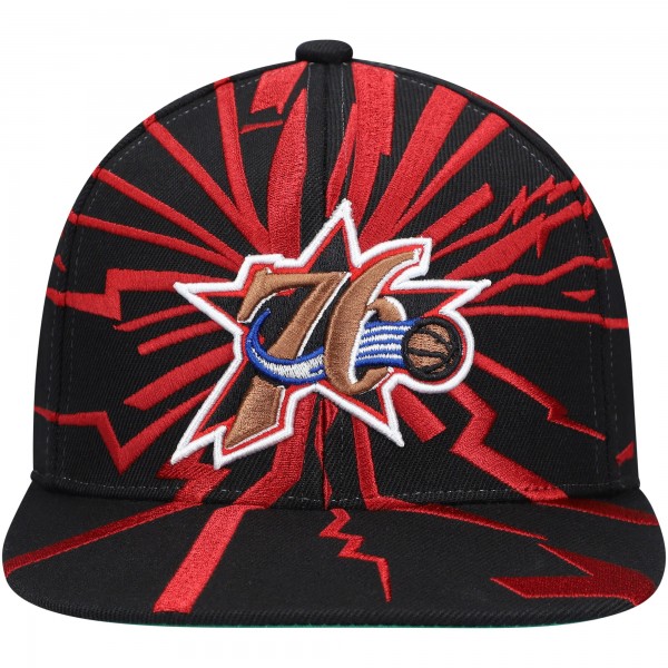 Бейсболка Philadelphia 76ers Mitchell & Ness Hardwood Classics Earthquake - Black - официальный мерч NBA