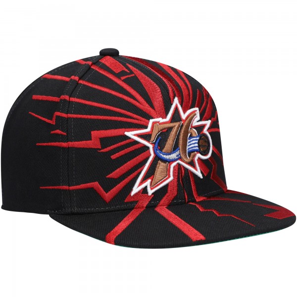 Бейсболка Philadelphia 76ers Mitchell & Ness Hardwood Classics Earthquake - Black - официальный мерч NBA