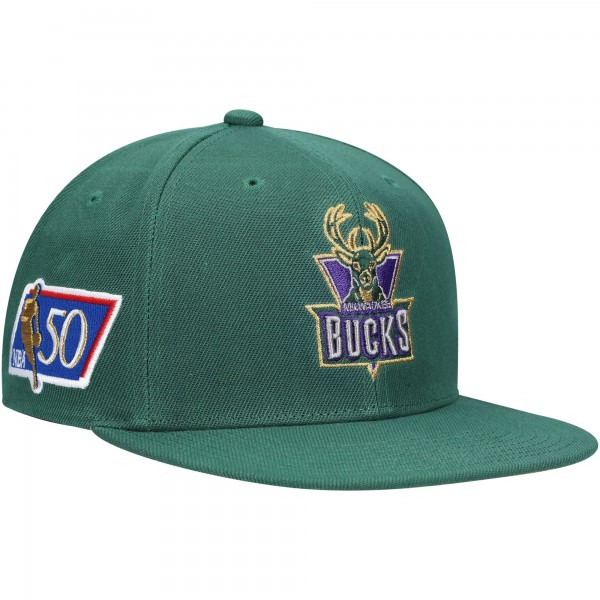Бейсболка Milwaukee Bucks Mitchell & Ness 50th Anniversary - Green - официальный мерч NBA
