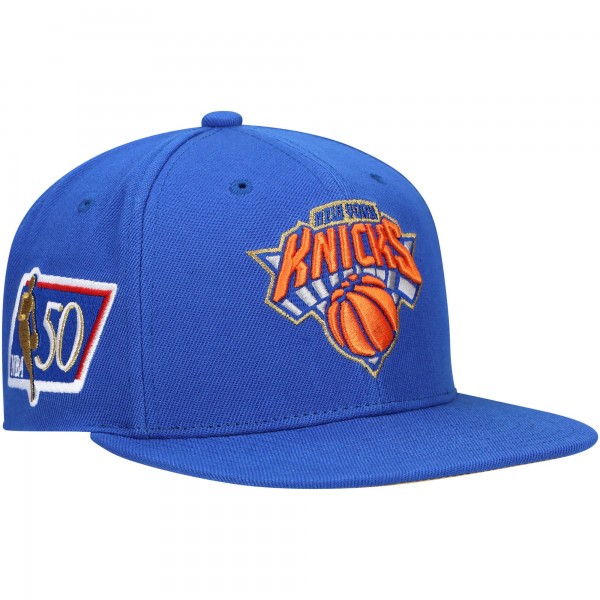 Бейсболка New York Knicks Mitchell & Ness 50th Anniversary - Blue - официальный мерч NBA