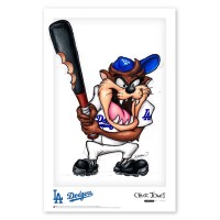 Los Angeles Dodgers Tasmanian Devil 11 x 17 Looney Tunes Fine Art Print
