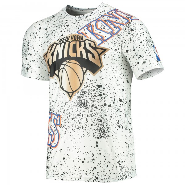 Футболка New York Knicks Gold Foil Splatter Print - White