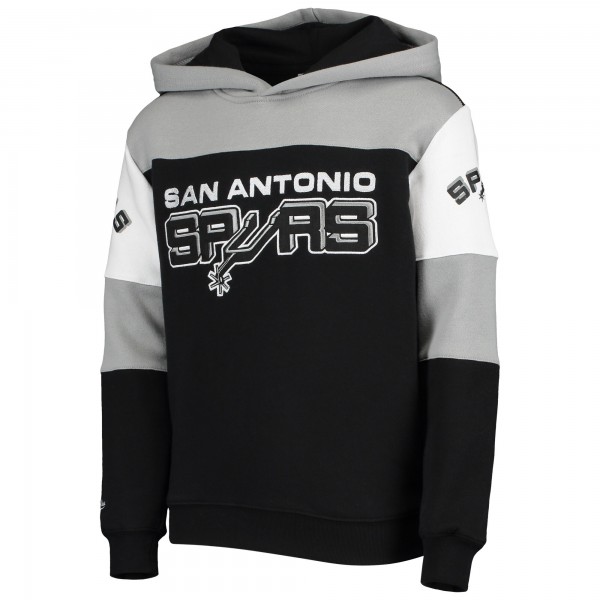 Детская толстовка San Antonio Spurs Mitchell & Ness Hardwood Classics Overtime Colorblock- Black/Silver