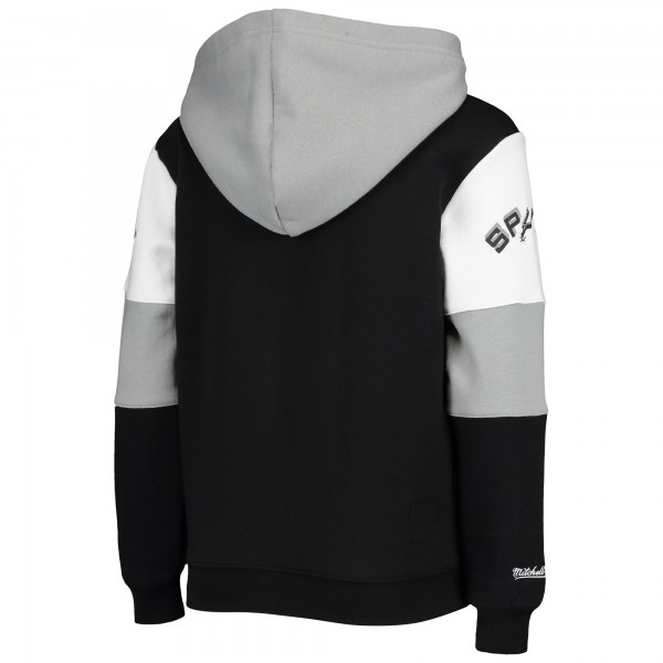 Детская толстовка San Antonio Spurs Mitchell & Ness Hardwood Classics Overtime Colorblock- Black/Silver