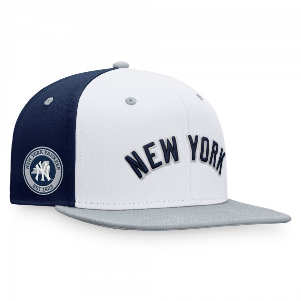 Бейсболка New York Yankees Iconic Color Blocked - White/Gray