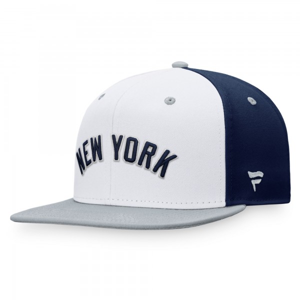 Бейсболка New York Yankees Iconic Color Blocked - White/Gray