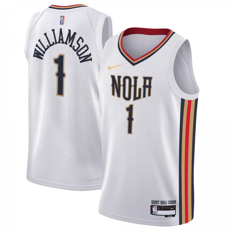 Zion Williamson New Orleans Pelicans Nike 2021 22 Swingman City Edition White