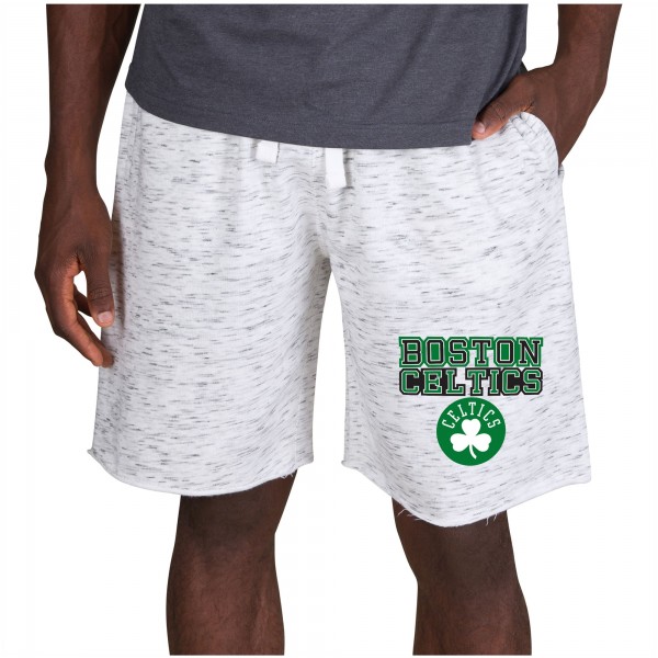 Шорты флисовые Boston Celtics Concepts Sport Alley - White/Charcoal - спортивная одежда НБА