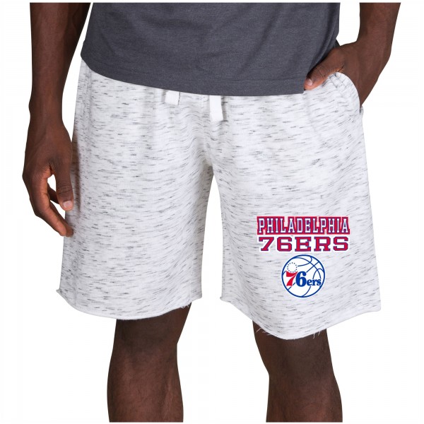 Шорты флисовые Philadelphia 76ers Concepts Sport Alley - White/Charcoal - спортивная одежда НБА