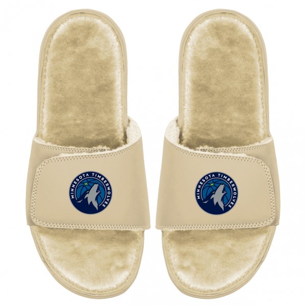 Шлепки Minnesota Timberwolves ISlide Dune Faux Fur - Tan