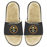 Шлепки Denver Nuggets ISlide Men's Faux Fur - Black/Tan