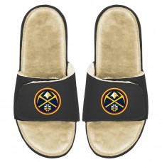 Шлепки Denver Nuggets ISlide Men's Faux Fur - Black/Tan
