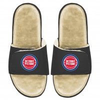 Шлепки Detroit Pistons ISlide Men's Faux Fur - Black/Tan