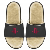Шлепки Houston Rockets ISlide Men's Faux Fur - Black/Tan