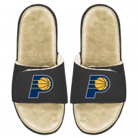 Шлепки Indiana Pacers ISlide Men's Faux Fur - Black/Tan
