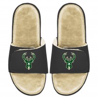 Шлепки Milwaukee Bucks ISlide Men's Faux Fur - Black/Tan