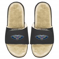 Шлепки New Orleans Pelicans ISlide Men's Faux Fur - Black/Tan