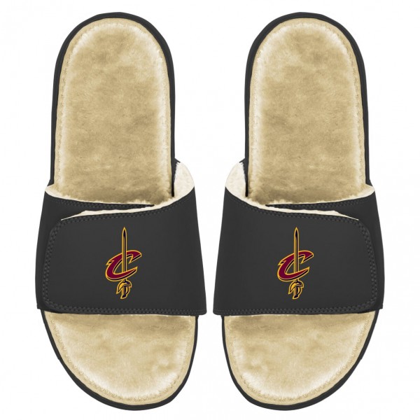 Детские шлепки Cleveland Cavaliers ISlide Faux Fur - Black/Tan