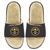 Детские шлепки Denver Nuggets ISlide Faux Fur - Black/Tan