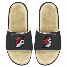 Детские шлепки Portland Trail Blazers ISlide Faux Fur - Black/Tan